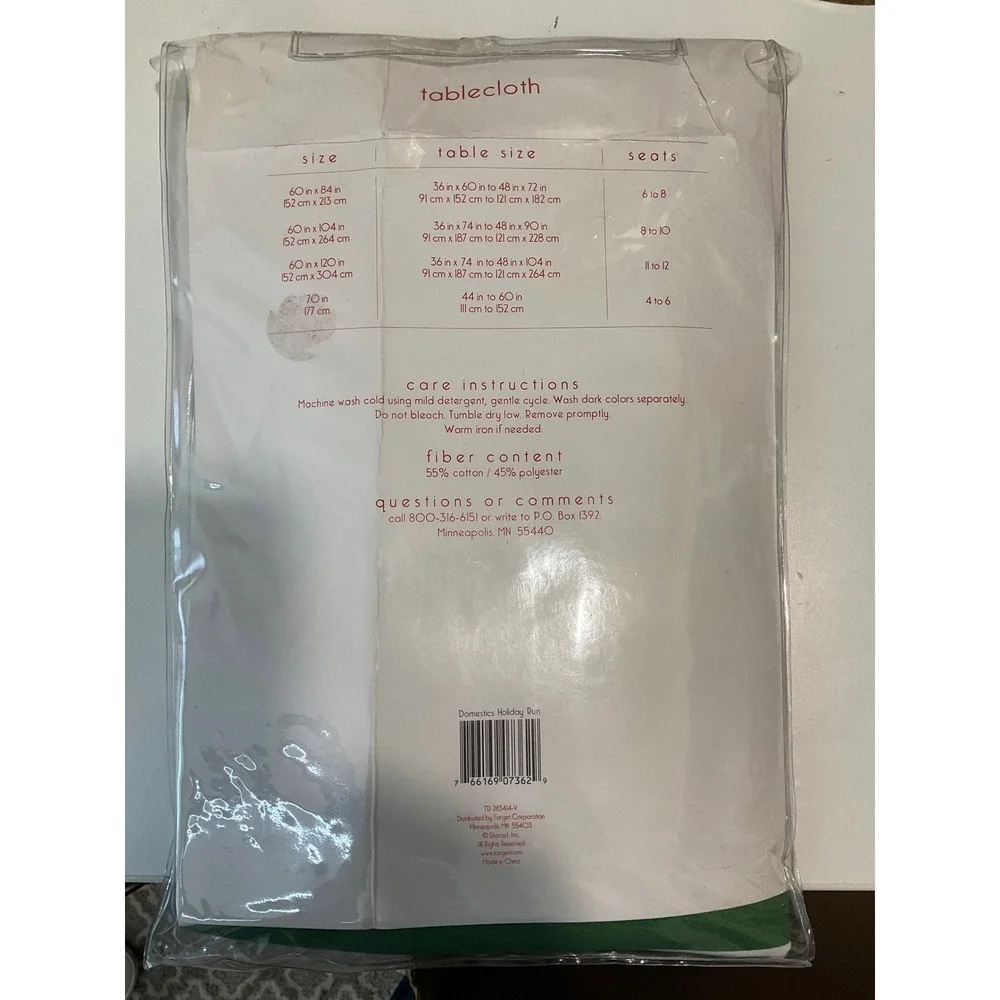 Christopher Radko Christmas Seasonal Holiday Celebrations Tablecloth White Round